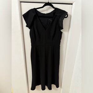 NWOT Maggy London Black Midi Dress Flutter Sleeve - SZ 6